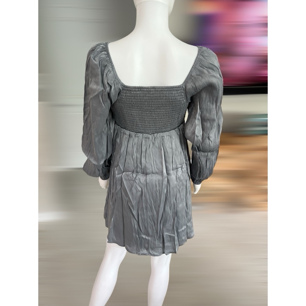 PEACH LOVE CALIFORNIA beautiful grey shimmer dress S M L - Picture 7 of 11